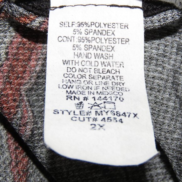 Exclusive One Multicolor Paisley 3/4-Sleeve Pullover Stretch Top Size 2X (C1351) - Picture 7 of 7